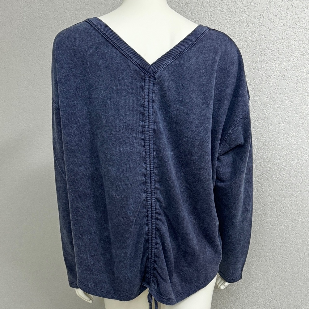 NWT Lane Bryant Distressed Navy Shirt - Picture 3 of 8